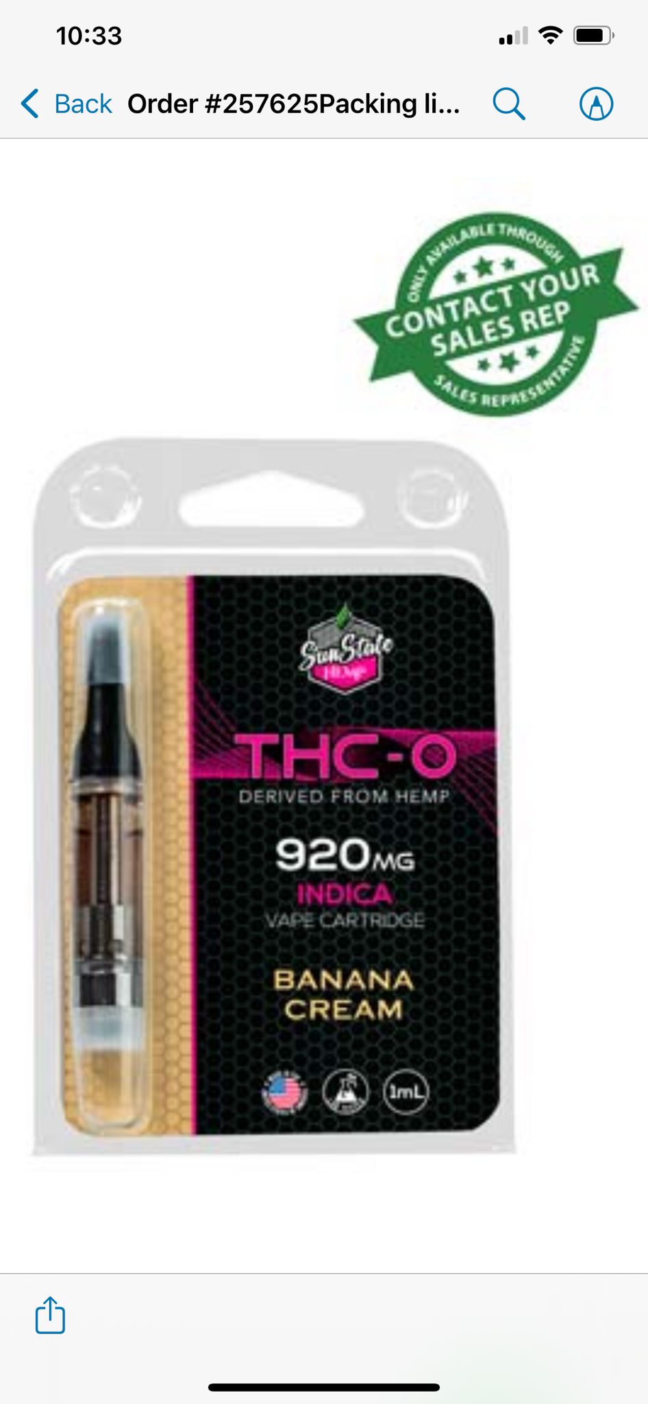 THC-O CARTRIDGES 1ML 920MG