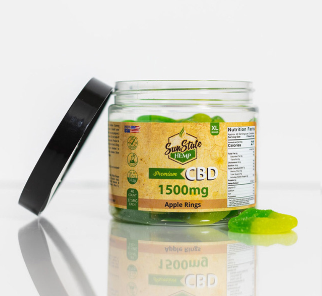 CBD GUMMY TRADITIONAL APPLE RINGS 16OZ 1500MG