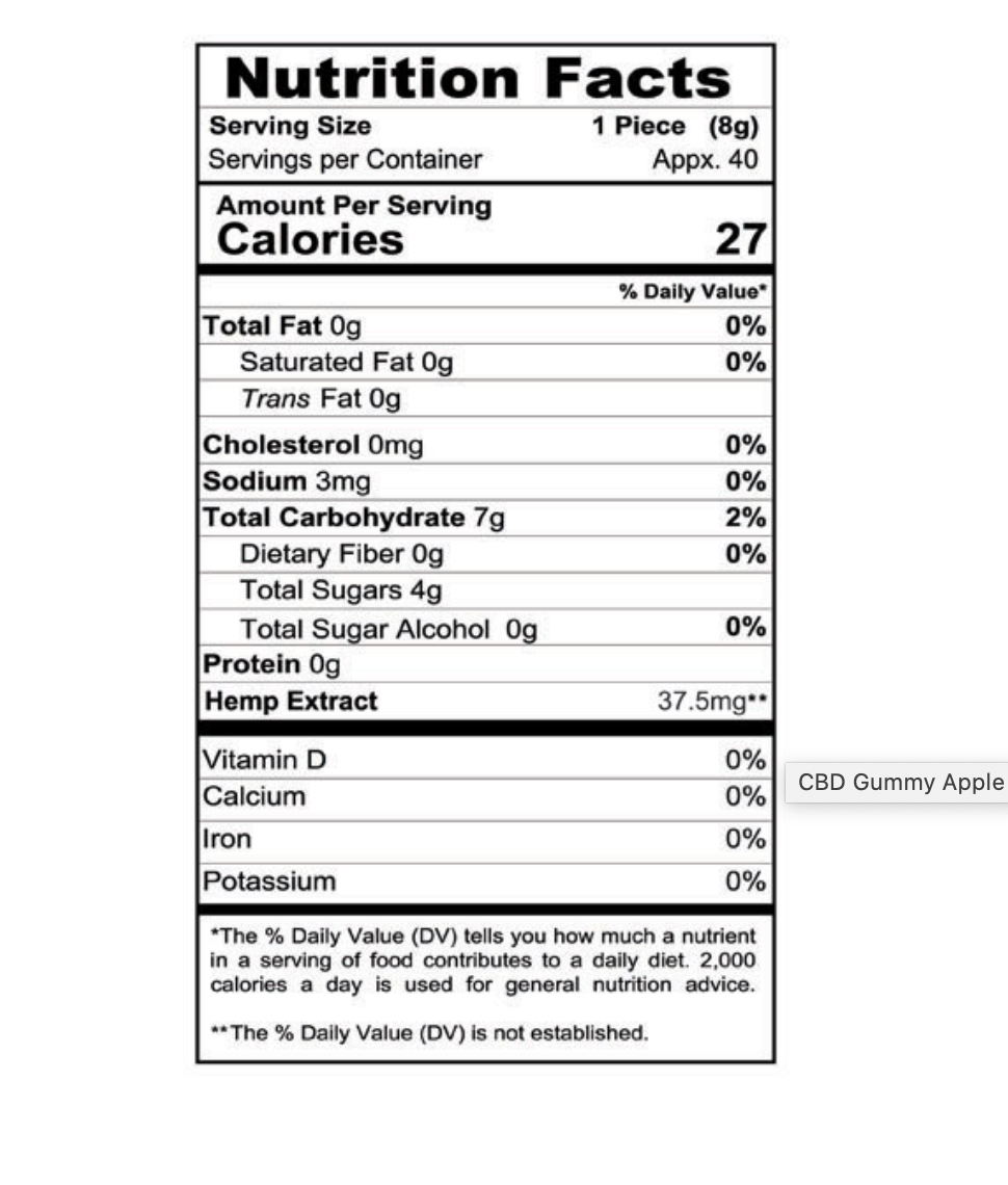 CBD GUMMY TRADITIONAL APPLE RINGS 16OZ 1500MG