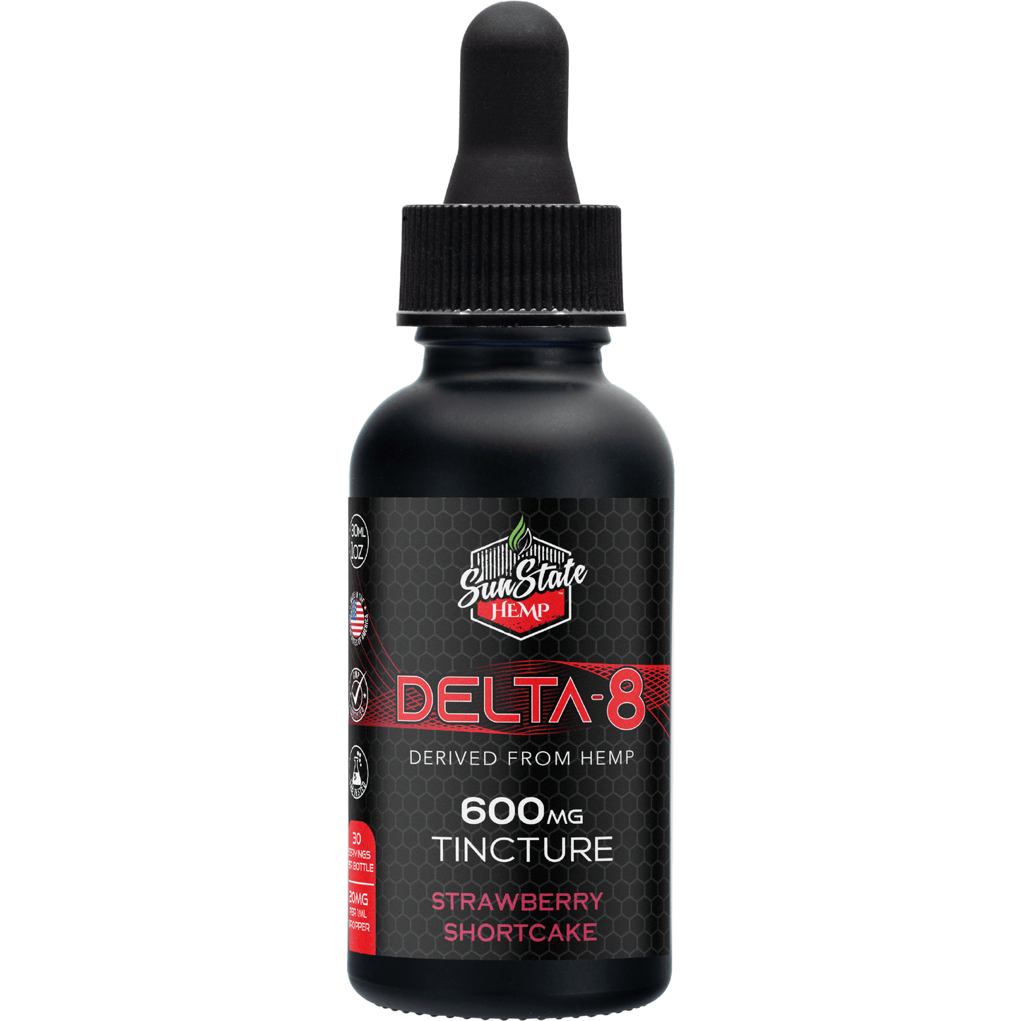 DELTA 8 MCT OIL TINCTURE STRAWBERRY SHORTCAKE 30ML 600MG