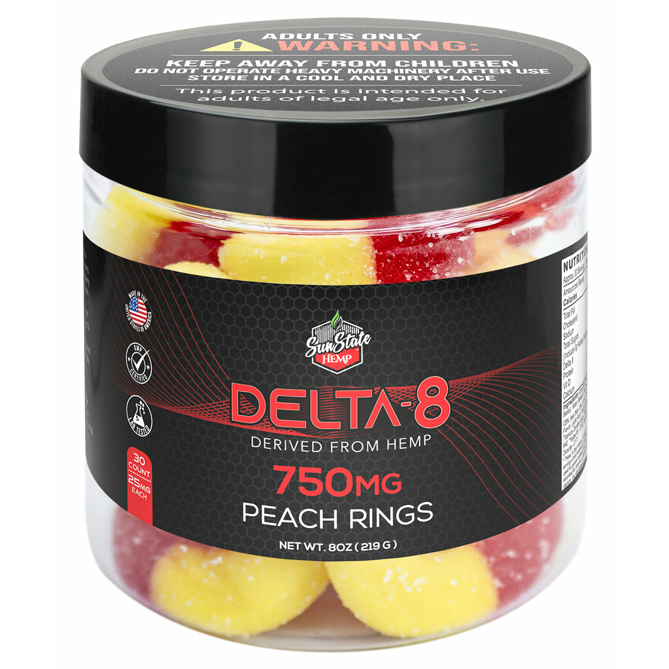 DELTA 8 LEGACY GUMMY PEACH RINGS