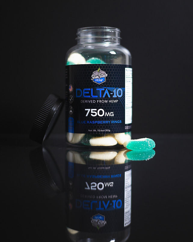 DELTA 10 GUMMY BLUE RASPBERRY RINGS 30CT 750MG