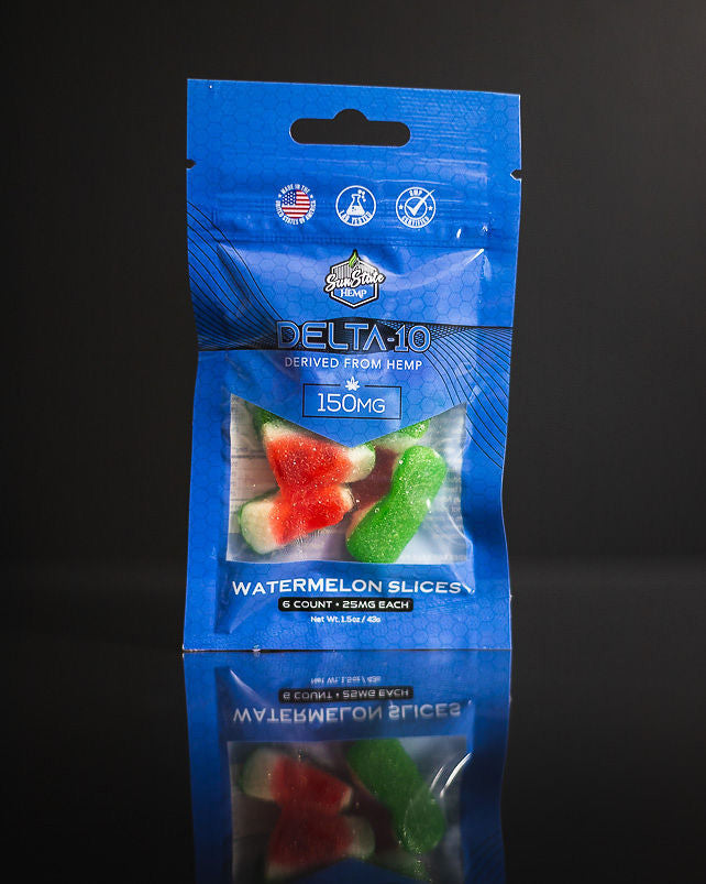 DELTA 10 GUMMY WATERMELON SLICES GRAB N' GO BAG 6CT 150MG
