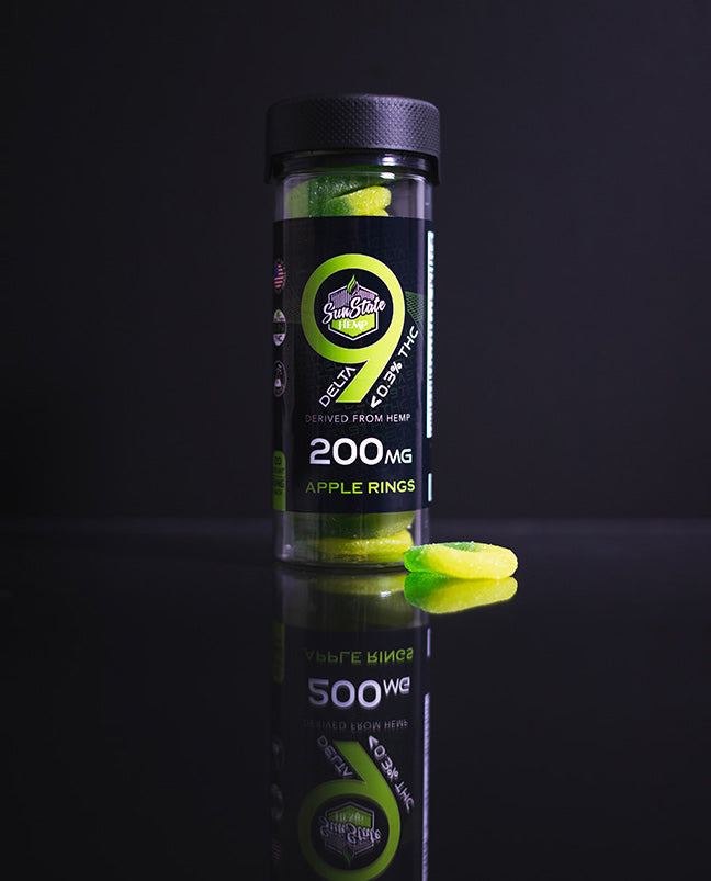 DELTA 9 GUMMY APPLE RINGS 20CT 200MG (LESS THAN 0.3% THC)
