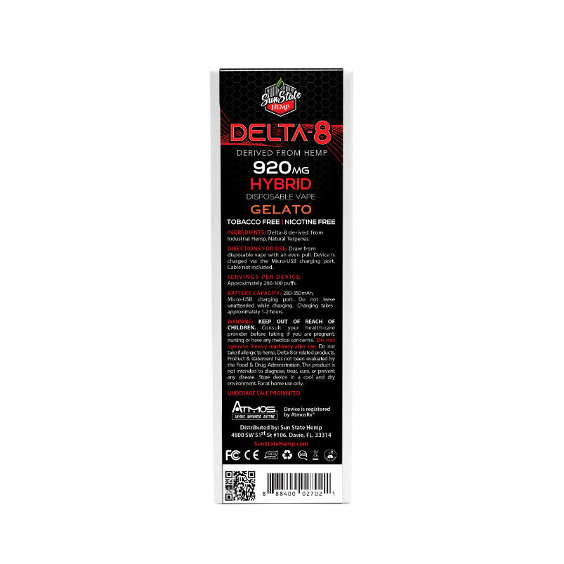 DELTA 8 DISPOSABLE VAPE 1ML 920MG