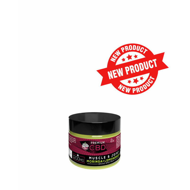 CBD BROAD SPECTRUM MUSCLE AND JOINT MORINGA + LEMONGRASS BALM 2OZ