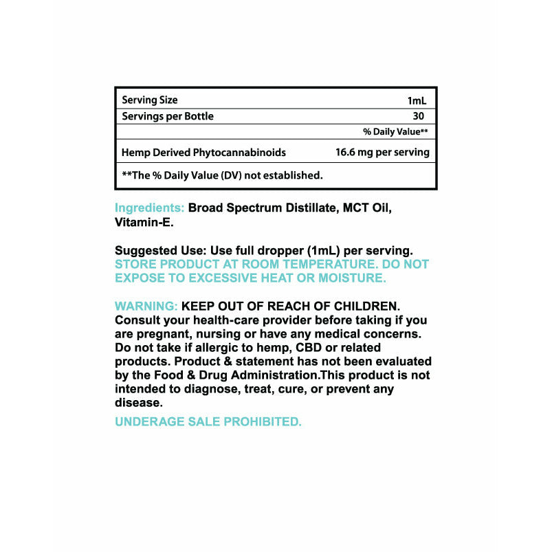 CBD BROAD SPECTRUM TINCTURE 30ML