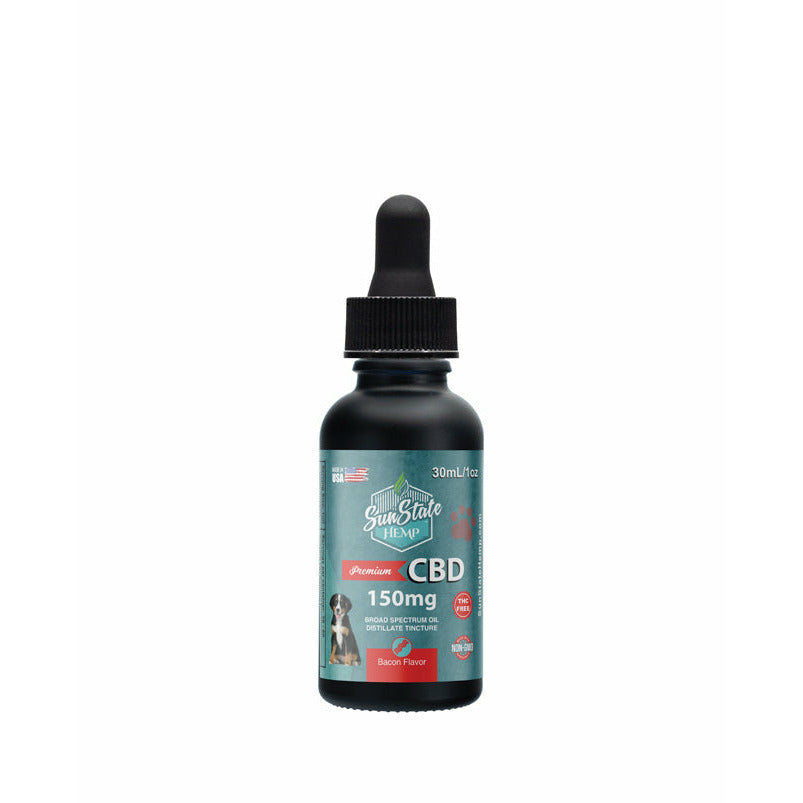 CBD BROAD SPECTRUM MCT OIL T-FREE PET TINCTURE FOR DOGS BACON 30ML