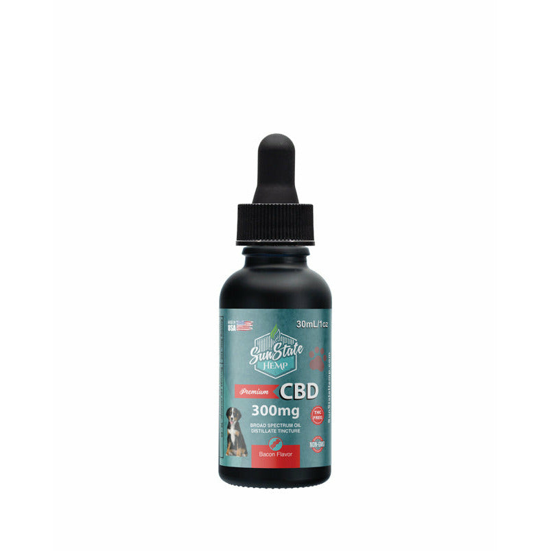 CBD BROAD SPECTRUM MCT OIL T-FREE PET TINCTURE FOR DOGS BACON 30ML