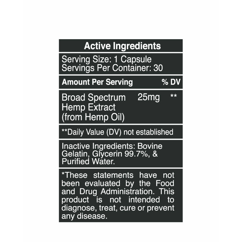 CBD BROAD SPECTRUM SOFTGELS 30PCS 750MG
