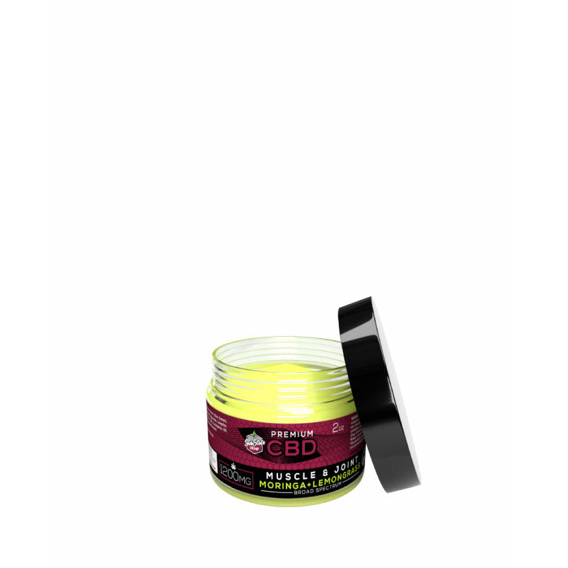 CBD BROAD SPECTRUM MUSCLE AND JOINT MORINGA + LEMONGRASS BALM 2OZ