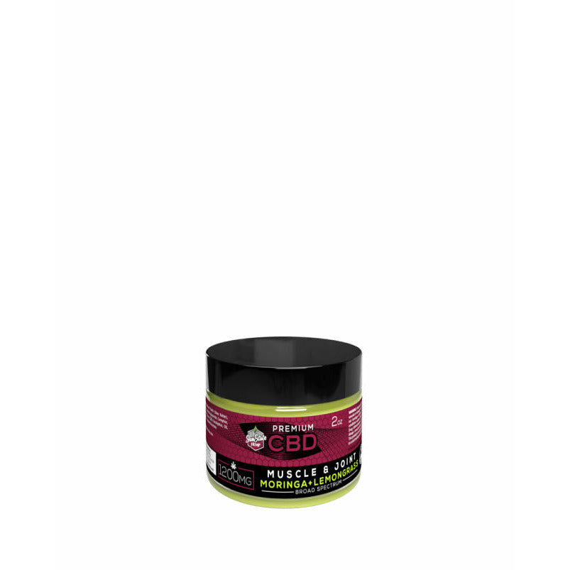 CBD BROAD SPECTRUM MUSCLE AND JOINT MORINGA + LEMONGRASS BALM 2OZ