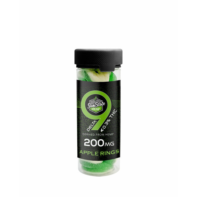 DELTA 9 GUMMY APPLE RINGS 20CT 200MG (LESS THAN 0.3% THC)