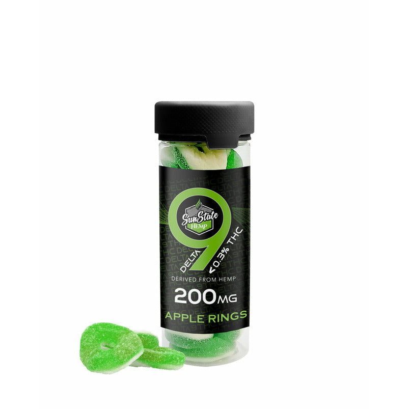 DELTA 9 GUMMY APPLE RINGS 20CT 200MG (LESS THAN 0.3% THC)
