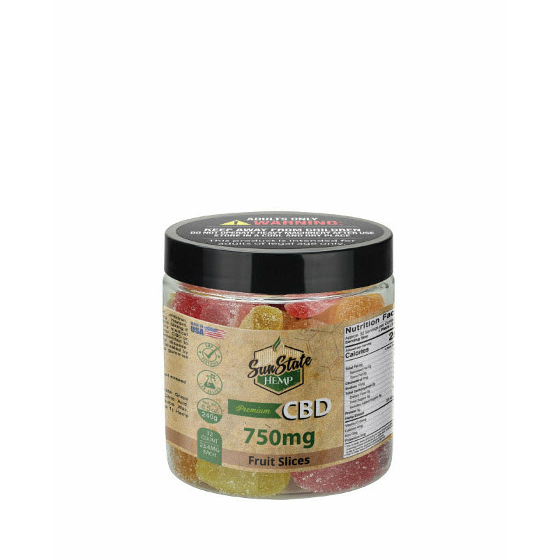 CBD GUMMY TRADITIONAL FRUIT SLICES 8OZ 750MG