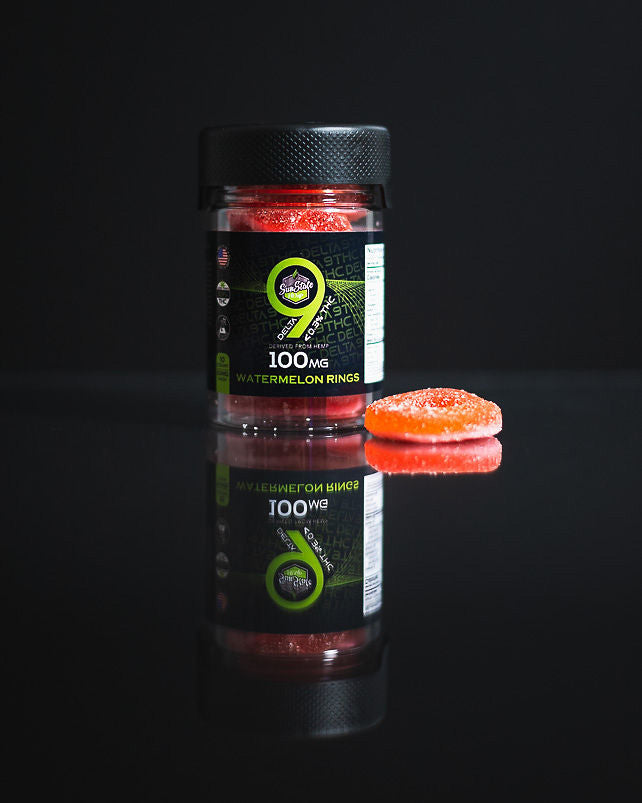 DELTA 9 GUMMY WATERMELON RINGS 10CT 100MG (LESS THAN 0.3% THC)